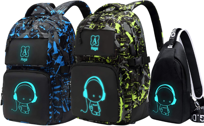 Asge Backpack for School with Bookbag